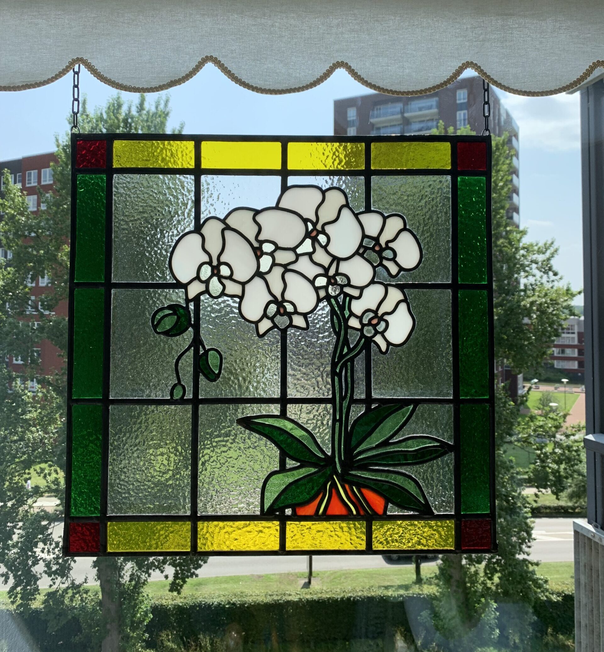 Glas in lood orchidee